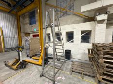 Grey Metal Mobile Step Ladder