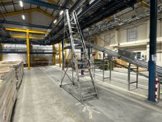 Grey Metal Mobile Step Ladder