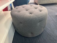 Grey Fabric Pouffes x2