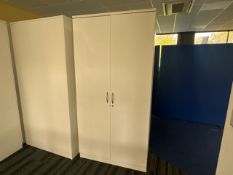 White Wood Double Door Cupboard x4