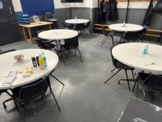 7 x Circular Canteen Tables and 23 x Chairs