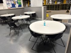 7 x Circular Canteen Tables and 23 x Chairs