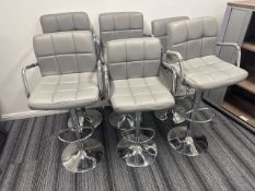 Grey Faux Leather Stools x6