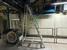 Grey Metal Mobile Step Ladder