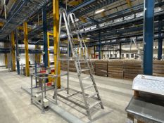 Grey Metal Mobile Step Ladder