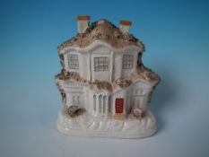 NO RESERVE Staffordshire Pottery Two Storey House With Thatched Roof
