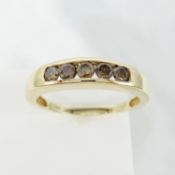 Yellow Gold Channel-Set Cognac 0.45 Carat Cognac Diamond Ring