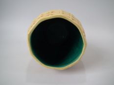 Mintons Majolica Basket Weave Vase