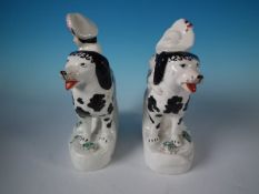 Pair Staffordshire Pottery Figures Of Children On Disraeli St.Bernards