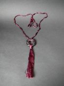 René Lalique Plum Glass 'Lezards' Pendant