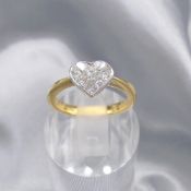18ct Yellow Gold 0.75 Carat Heart-Shaped Princess-Cut Diamond Ring