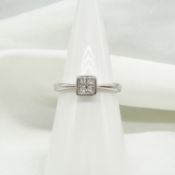 0.32 Carat Princess-Cut Diamond Ring (Invisible-Set), In 9ct White Gold