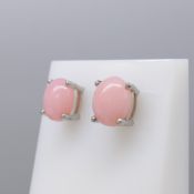 Peruvian Pink Opal Ear Studs