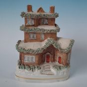 NO RESERVE Staffordshire Three Storey Snow- Covered House