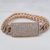 Large & Impressive 15.85 Carat Diamond & Rose Gold Bracelet With Certificate