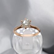 Certificated 0.91 Carat Diamond Solitaire Ring In 18k Rose Gold