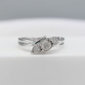 Diamond Trilogy Ring, White Gold