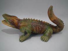 Majolica Palissy Crocodile-Like Reptile Figure