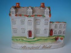 Large Staffordshire Pottery 'Stanfield Hall' House Model