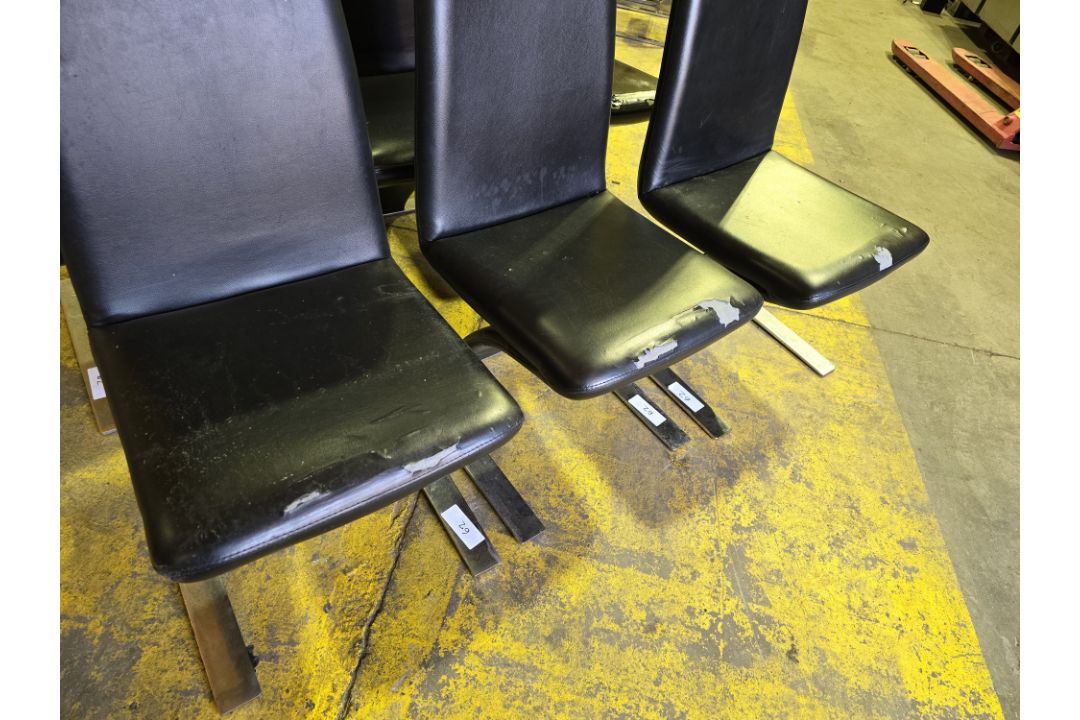 *No Reserve* 6 x Black Faux Leather Dining Chairs - Image 5 of 5