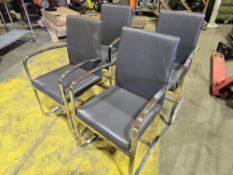 *No Reserve* 4x Grey Faux Leather and Chrome Dining Chairs
