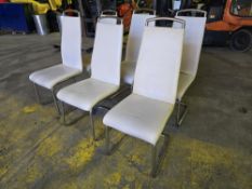 *No Reserve* 6 x Beige Faux Leather Dining Chairs