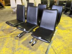 *No Reserve* 6 x Black Faux Leather Dining Chairs