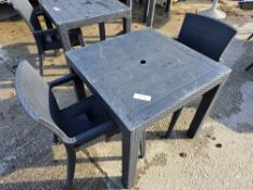 *No Reserve* 1 x Rattan Style Outdoor Table with 2 Chairs