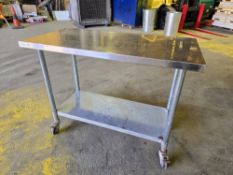 *No Reserve* Stainless Prep Table on Castors