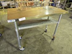 *No Reserve* Stainless Prep Table on Castors