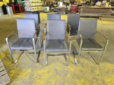 *No Reserve* 6x Grey Faux Leather and Chrome Dining Chairs