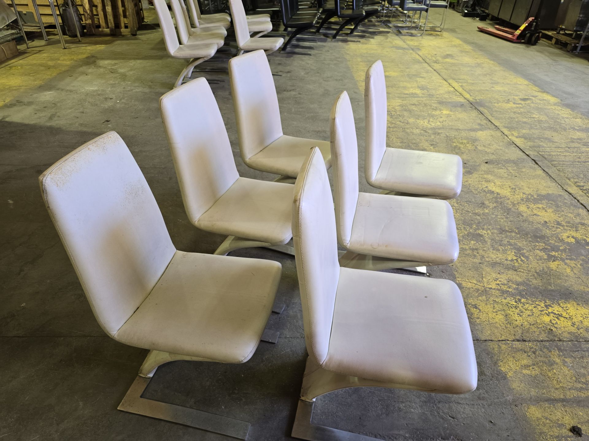 *No Reserve* 6 x Beige Faux Leather Dining Chairs - Image 4 of 4