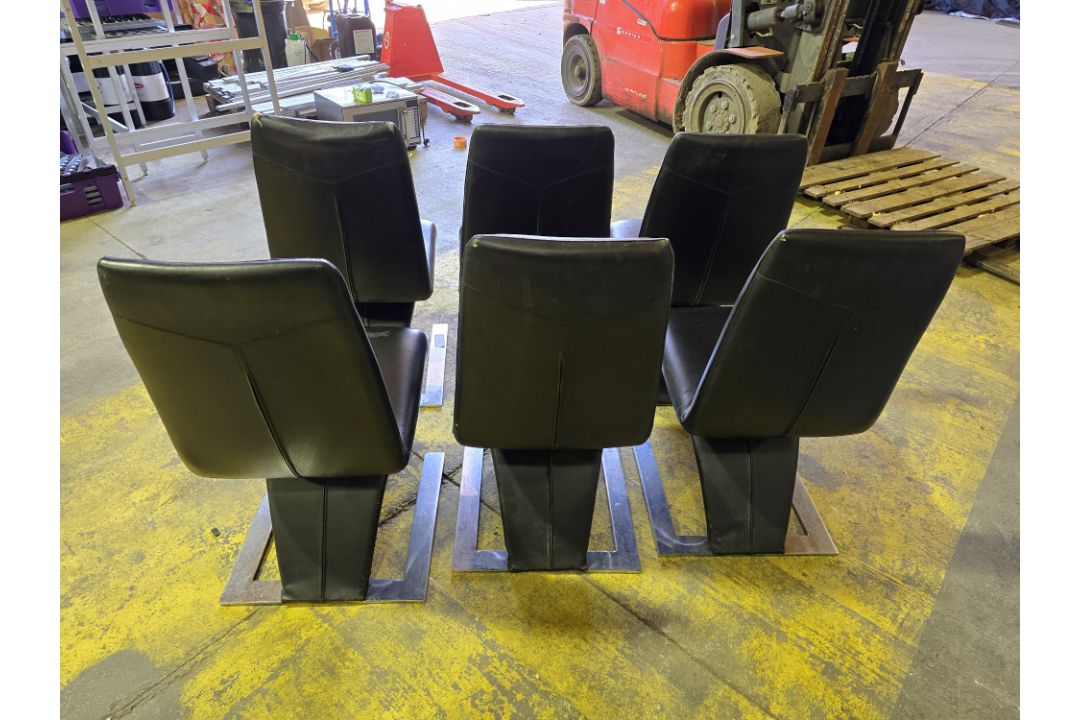 *No Reserve* 6 x Black Faux Leather Dining Chairs - Image 3 of 5