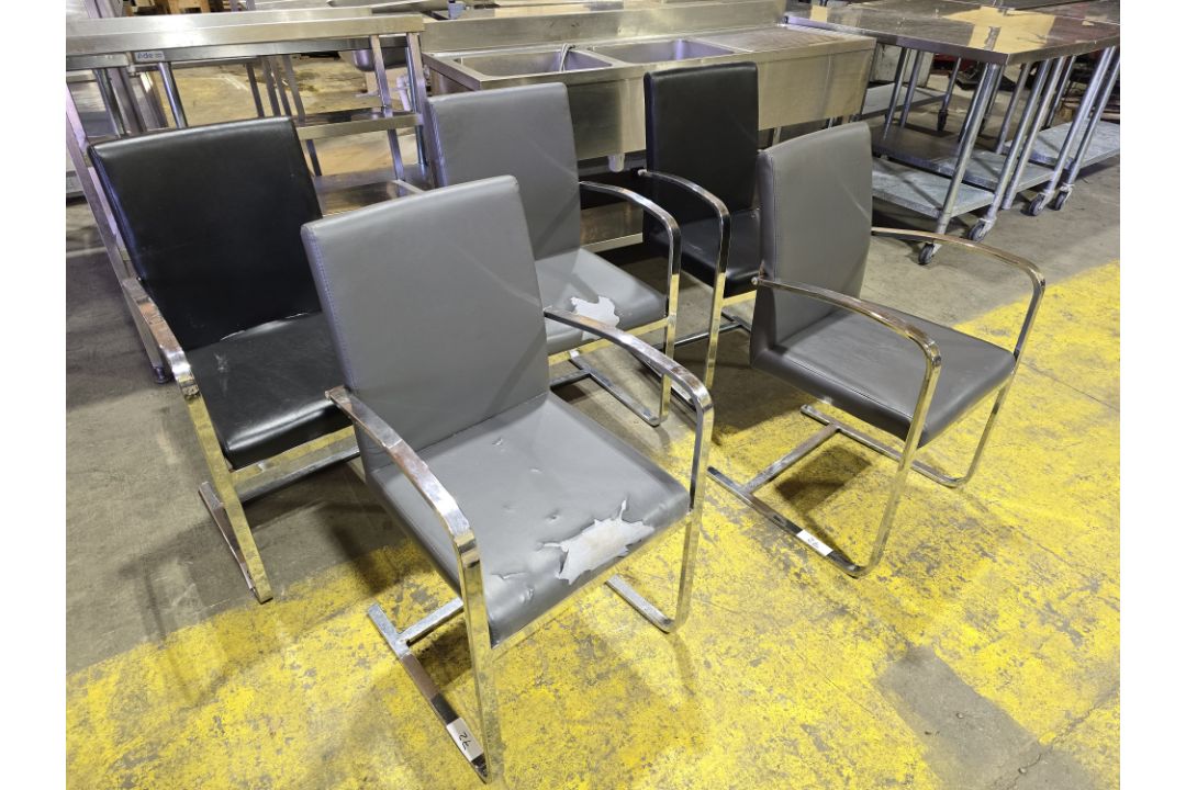 *No Reserve* 5x Damaged Faux Leather Dining Chairs - Image 1 of 4