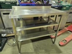 *No Reserve* Stainless Prep Table With Drain and Shelf