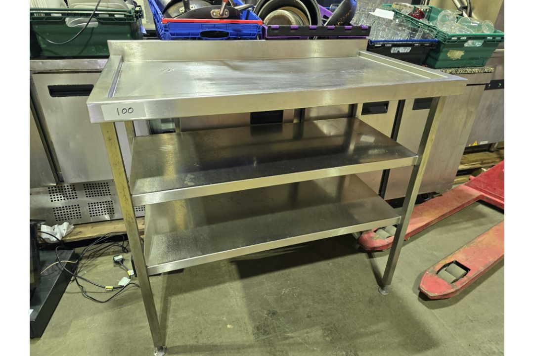 *No Reserve* Stainless Prep Table With Drain and Shelf - Image 1 of 5