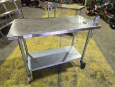 *No Reserve* Stainless Prep Table on Castors with Tin Opener