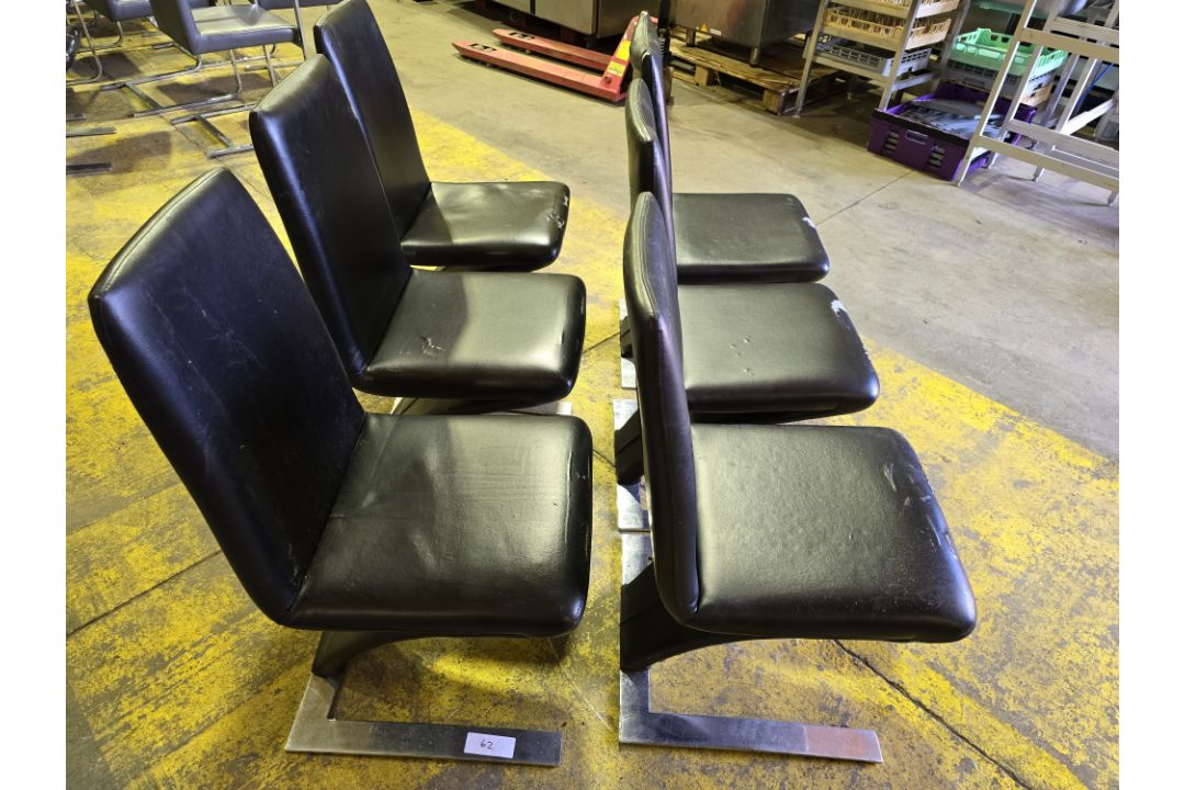 *No Reserve* 6 x Black Faux Leather Dining Chairs - Image 4 of 5