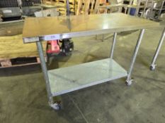 *No Reserve* Stainless Prep Table on Castors