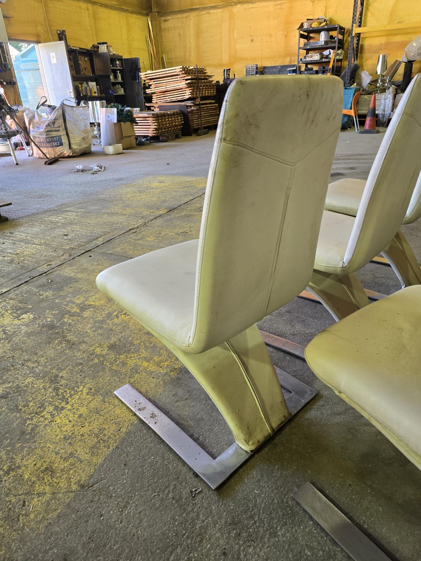 *No Reserve* 6 x Beige Faux Leather Dining Chairs - Image 3 of 4