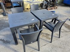 *No Reserve* 2x Rattan Style Outdoor Tables with 4 Chairs