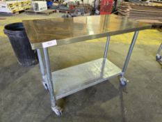 *No Reserve* Stainless Prep Table on Castors