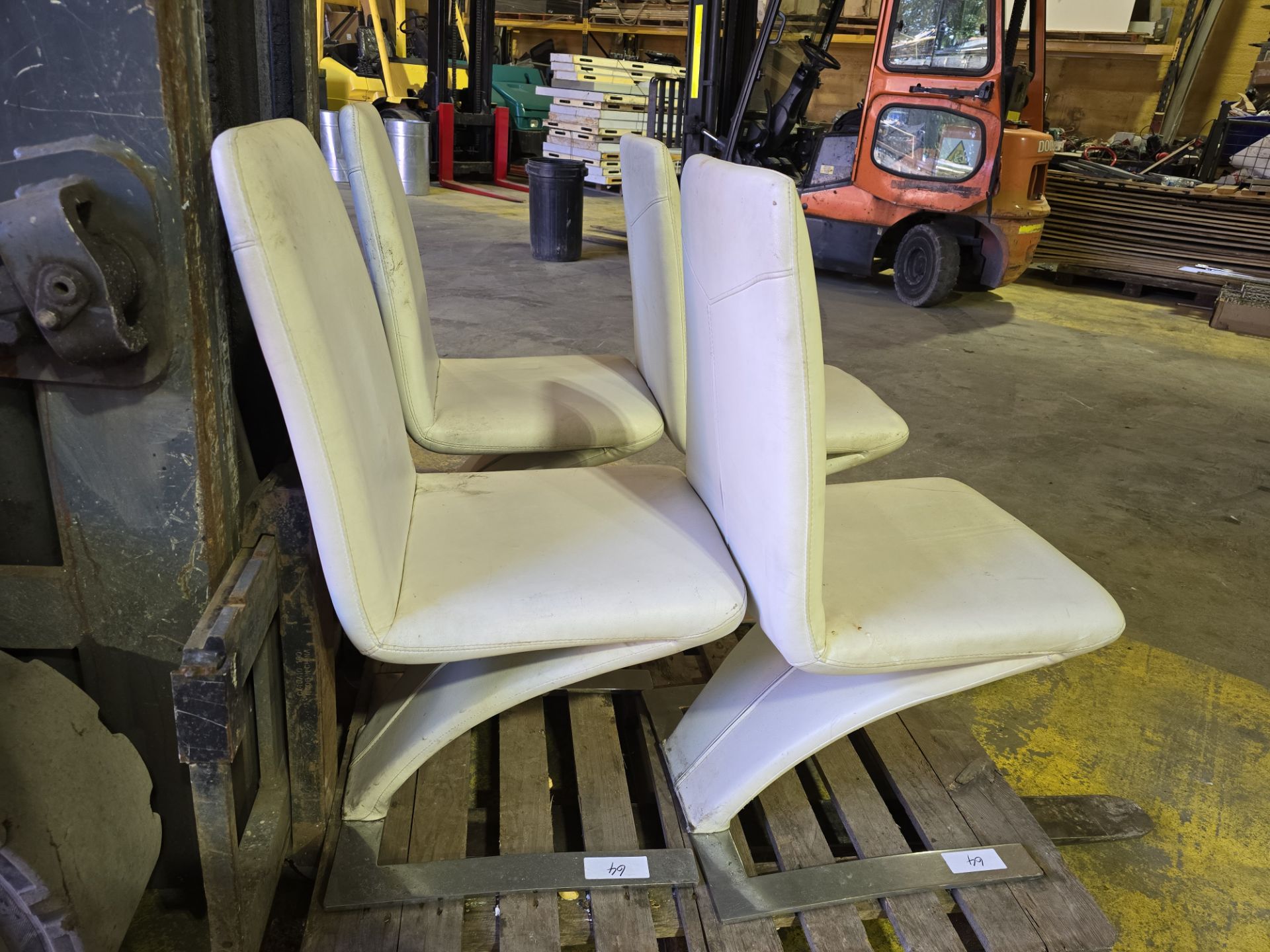 *No Reserve* 4x Beige Faux Leather Dining Chairs - Image 5 of 5