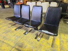 *No Reserve* 4x Black Faux Leather Dining Chairs