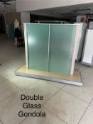 Double Gondola Green Tinted Glass With Top Mounted Glass Display x4