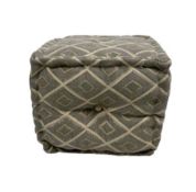 Patterned Fabric Cushioned Pouffee