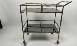 Amara Luxe Gold & Glass Drinks Trolley