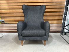 Sits High Back Fabric Arm Chair