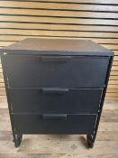Amara 3 Drawer Chest On Wheels