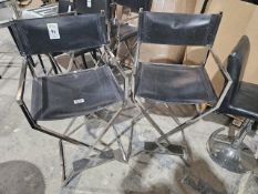 NO RESERVE Two Directors Style Chairs With Polished Chrome Frames